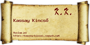 Kassay Kincső névjegykártya